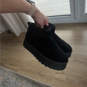 Women's Black Platform Boots